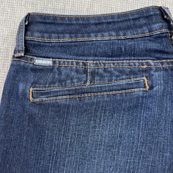 Cinch Lynden Womens Size 32/12R Blue Flared Jeans High Rise Dark Wash Cowgirl - Picture 7 of 15